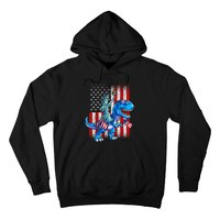 Dino Statue Of Liberty 4th Of July American Flag Hoodie