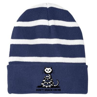 DonT Snack On Me Funny Cat Striped Beanie with Solid Band