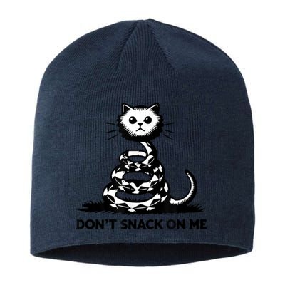 DonT Snack On Me Funny Cat Sustainable Beanie