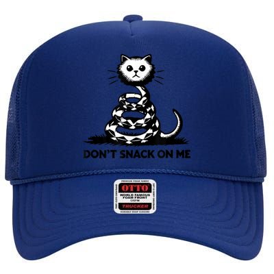 DonT Snack On Me Funny Cat High Crown Mesh Back Trucker Hat