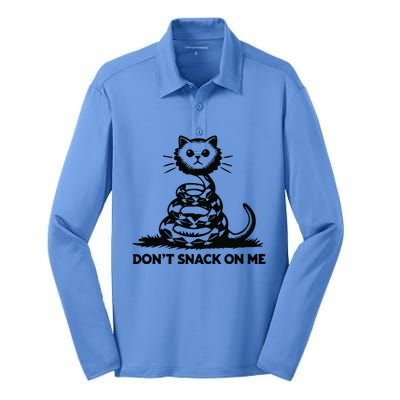 Dont Snack On Me Funny Cat Silk Touch Performance Long Sleeve Polo