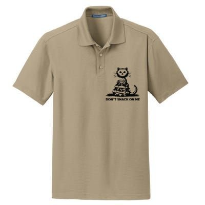 Dont Snack On Me Funny Cat Dry Zone Grid Polo