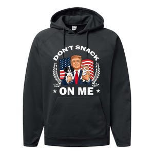 DonT Snack On Me Funny Cat Donald Trump Make Cat Safe Again Performance Fleece Hoodie