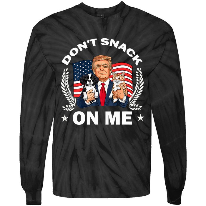 DonT Snack On Me Funny Cat Donald Trump Make Cat Safe Again Tie-Dye Long Sleeve Shirt