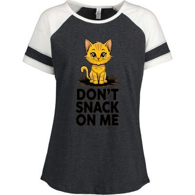 DonT Snack On Me Funny Cat Enza Ladies Jersey Colorblock Tee