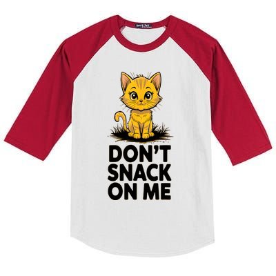 DonT Snack On Me Funny Cat Kids Colorblock Raglan Jersey