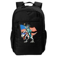 Dino Statue Of Liberty 4th Of July American Flag Daily Commute Backpack