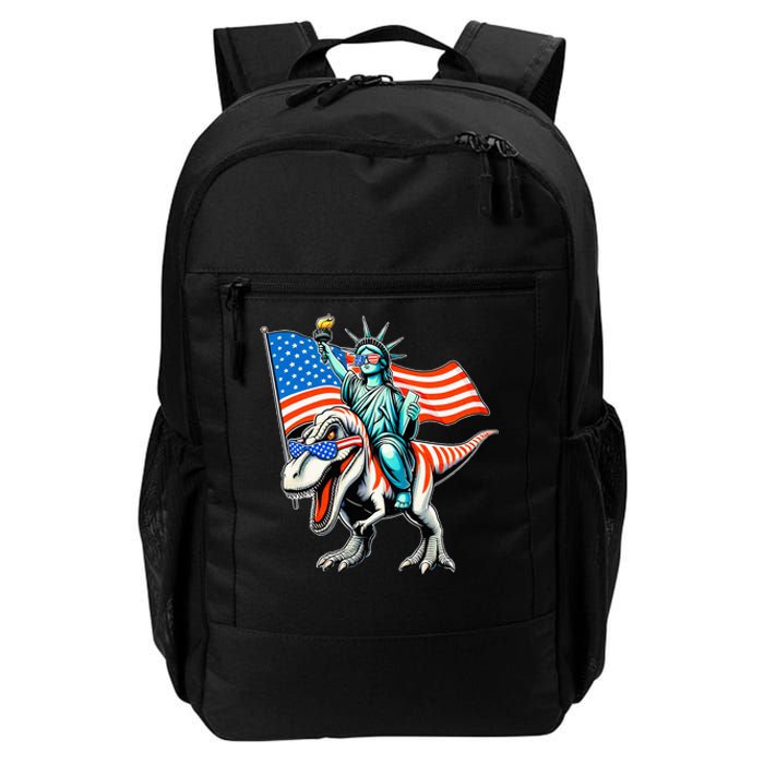 Dino Statue Of Liberty 4th Of July American Flag Daily Commute Backpack