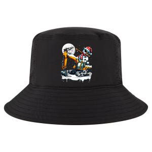 Dabbing Snowman On Excavator Truck Christmas Driver Lover Cool Comfort Performance Bucket Hat