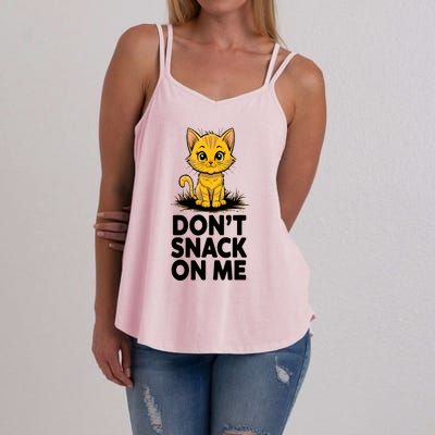 DonT Snack On Me Funny Cat Women's Strappy Tank