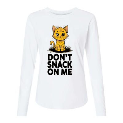 DonT Snack On Me Funny Cat Womens Cotton Relaxed Long Sleeve T-Shirt