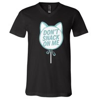 DonT Snack On Me Funny Cat Retro Sweet Treat V-Neck T-Shirt