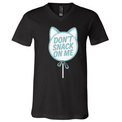 DonT Snack On Me Funny Cat Retro Sweet Treat V-Neck T-Shirt