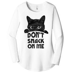 DonT Snack On Me Funny Cats Lover 2024 Women's Perfect Tri Tunic Long Sleeve Shirt