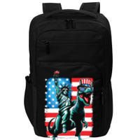 Dino Statue Of Liberty 4th Of July Boy American Flag Impact Tech Backpack