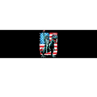 Dino Statue Of Liberty 4th Of July Boy American Flag Bumper Sticker