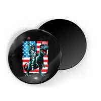 Dino Statue Of Liberty 4th Of July Boy American Flag Magnet