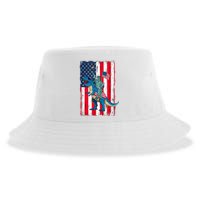 Dino Statue Of Liberty 4th Of July American Flag Sustainable Bucket Hat