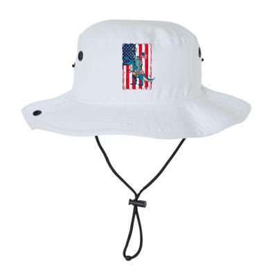 Dino Statue Of Liberty 4th Of July American Flag Legacy Cool Fit Booney Bucket Hat