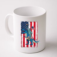 Dino Statue Of Liberty 4th Of July American Flag Coffee Mug