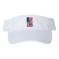 Dino Statue Of Liberty 4th Of July American Flag Valucap Bio-Washed Visor