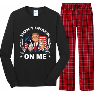 DonT Snack On Me Funny Cat Donald Trump Make Cat Safe Again Gift Long Sleeve Pajama Set