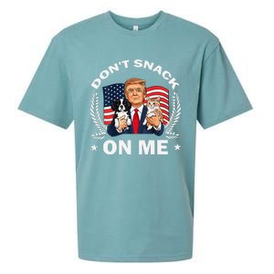 DonT Snack On Me Funny Cat Donald Trump Make Cat Safe Again Gift Sueded Cloud Jersey T-Shirt