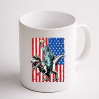 Dino Statue Of Liberty 4th Of July American Flag Coffee Mug