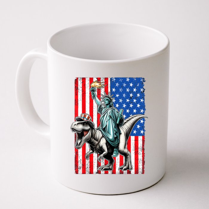 Dino Statue Of Liberty 4th Of July American Flag Coffee Mug