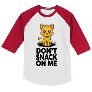 DonT Snack On Me Funny Cat Kids Colorblock Raglan Jersey