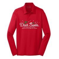 Dear Santa Our House Has No Chimney Silk Touch Performance Long Sleeve Polo