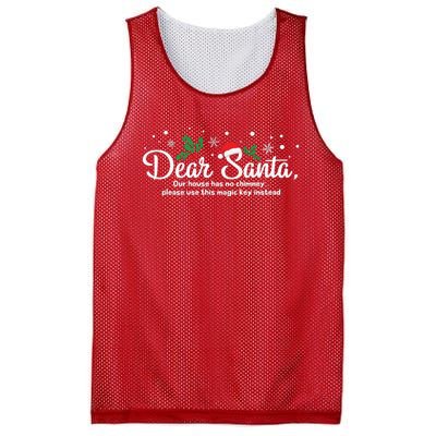 Dear Santa Our House Has No Chimney Mesh Reversible Basketball Jersey Tank