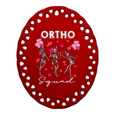 Dancing Skeleton Ortho Squad Orthopedic Valentine's Day Ceramic Oval Ornament