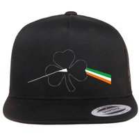 Dark Side Of The Shamrock Funny Saint Patrick's Day Flat Bill Trucker Hat