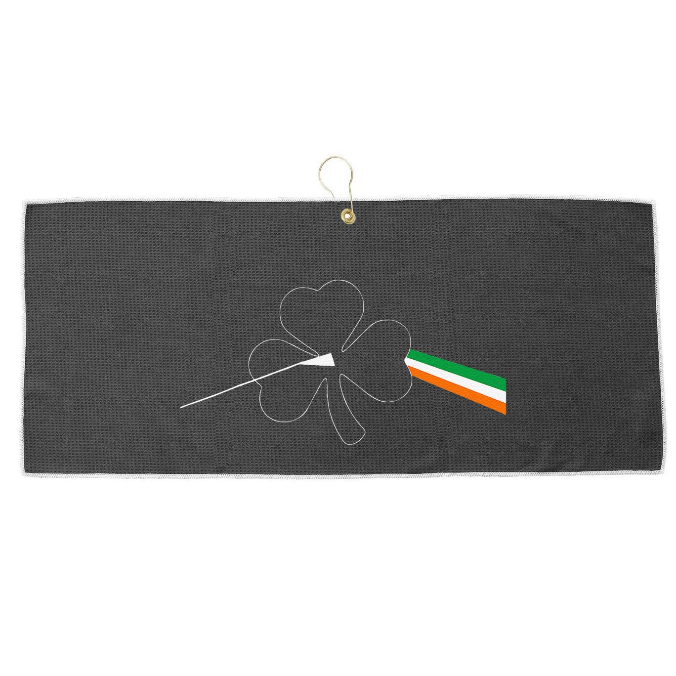 Dark Side Of The Shamrock Funny Saint Patrick's Day Large Microfiber Waffle Golf Towel