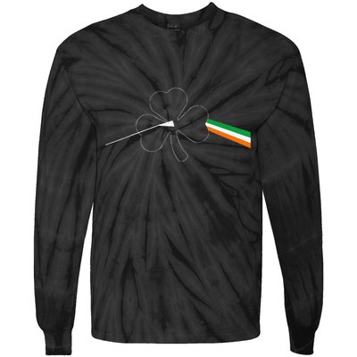 Dark Side Of The Shamrock Funny Saint Patrick's Day Tie-Dye Long Sleeve Shirt