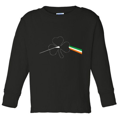 Dark Side Of The Shamrock Funny Saint Patrick's Day Toddler Long Sleeve Shirt