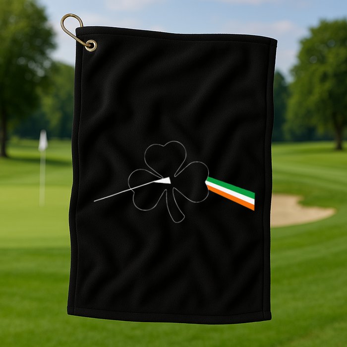 Dark Side Of The Shamrock Funny Saint Patrick's Day Golf Towel
