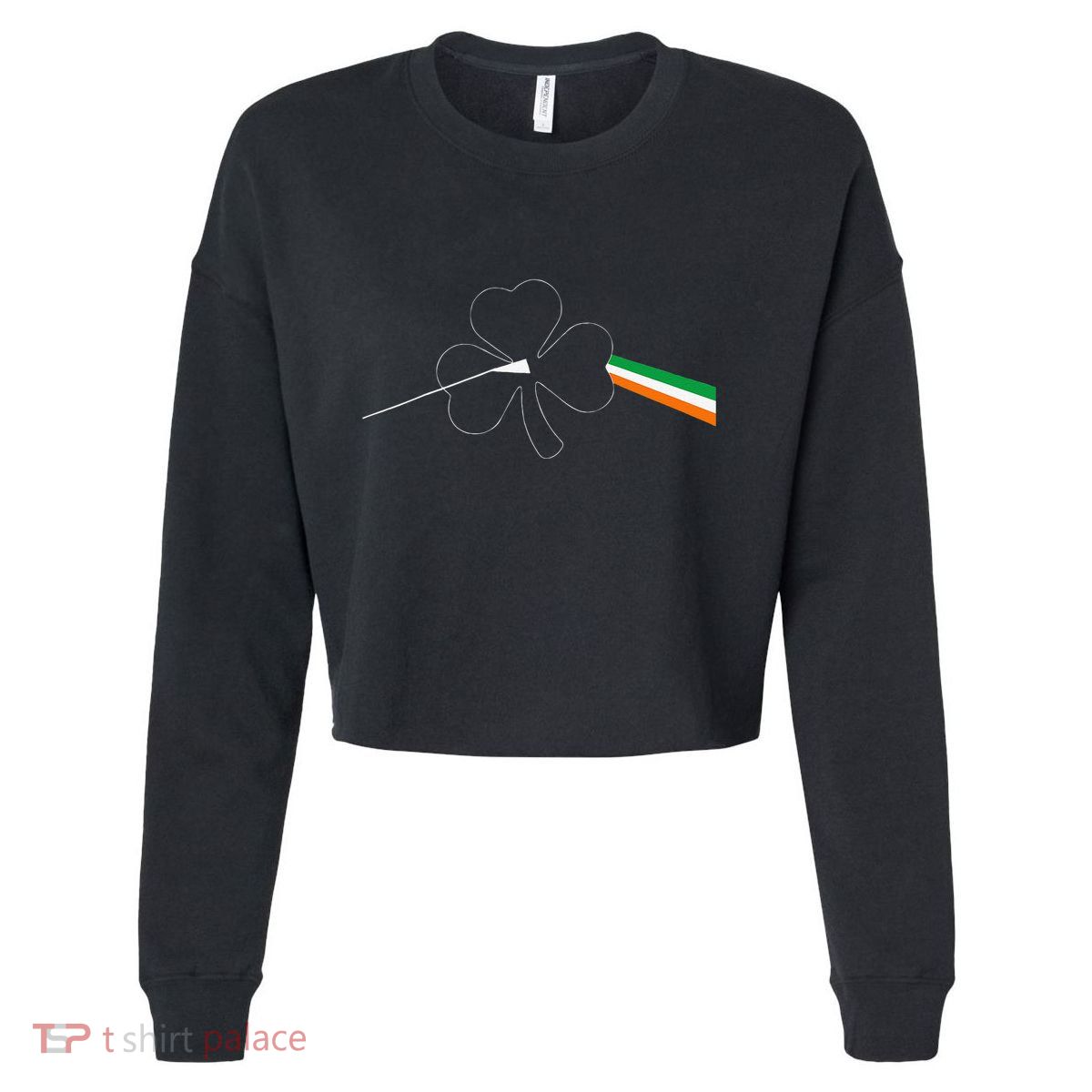 Dark Side Of The Shamrock Funny Saint Patrick's Day Cropped Pullover Crew