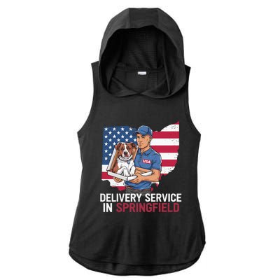 Delivery Service Oh Debate Trump Harris Eating The Dogs Ladies PosiCharge Tri-Blend Wicking Draft Hoodie Tank