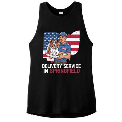 Delivery Service Oh Debate Trump Harris Eating The Dogs Ladies PosiCharge Tri-Blend Wicking Tank