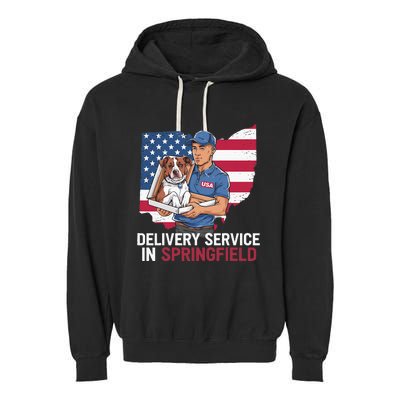 Delivery Service Oh Debate Trump Harris Eating The Dogs Garment-Dyed Fleece Hoodie