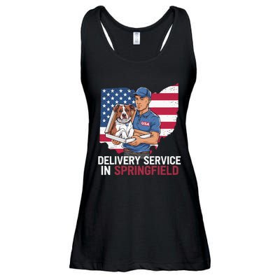 Delivery Service Oh Debate Trump Harris Eating The Dogs Ladies Essential Flowy Tank