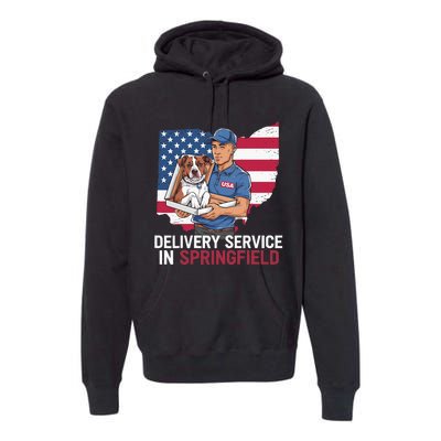 Delivery Service Oh Debate Trump Harris Eating The Dogs Premium Hoodie