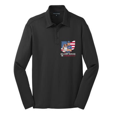 Delivery Service Oh Debate Trump Harris Eating The Dogs Silk Touch Performance Long Sleeve Polo