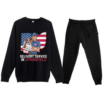 Delivery Service Oh Debate Trump Harris Eating The Dogs Premium Crewneck Sweatsuit Set