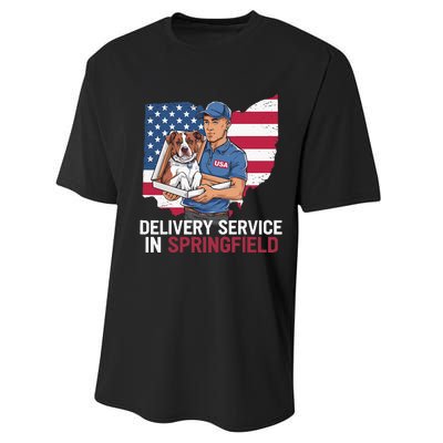 Delivery Service Oh Debate Trump Harris Eating The Dogs Performance Sprint T-Shirt