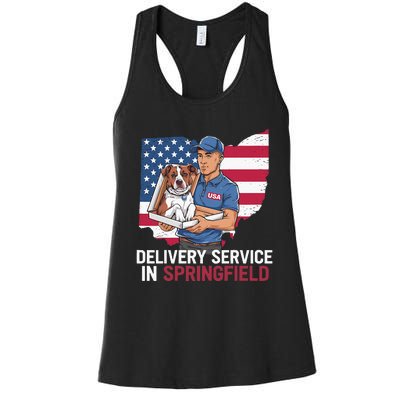 Delivery Service Oh Debate Trump Harris Eating The Dogs Women's Racerback Tank