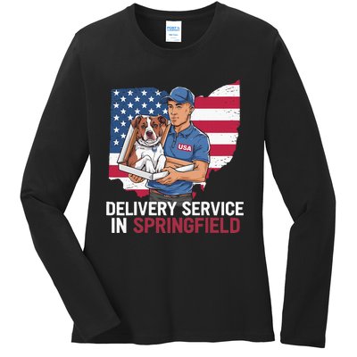 Delivery Service Oh Debate Trump Harris Eating The Dogs Ladies Long Sleeve Shirt