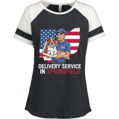 Delivery Service Oh Debate Trump Harris Eating The Dogs Enza Ladies Jersey Colorblock Tee